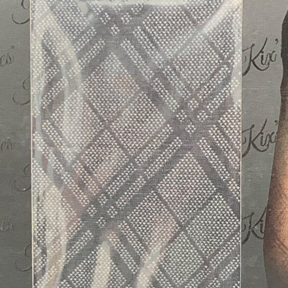 Kixies Thigh Highs Black Diamond Pattern Size C No-Slip Grip Tiffany 1305C - Picture 3 of 6